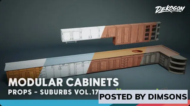 Unreal Engine Props Suburbs VOL.17 - Modular Cabinets (Nanite and Low Poly) v5.4